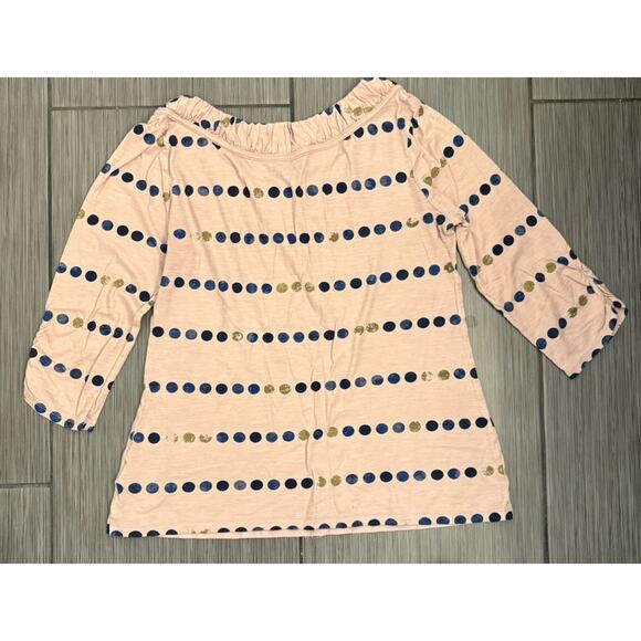 Anthropologie Postmark Creature Comfort Shirt Size Small Purple Polka Dot - Picture 3 of 6